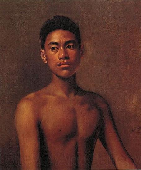 Hubert Vos Iokepa, Hawaiian Fisher Boy Spain oil painting art